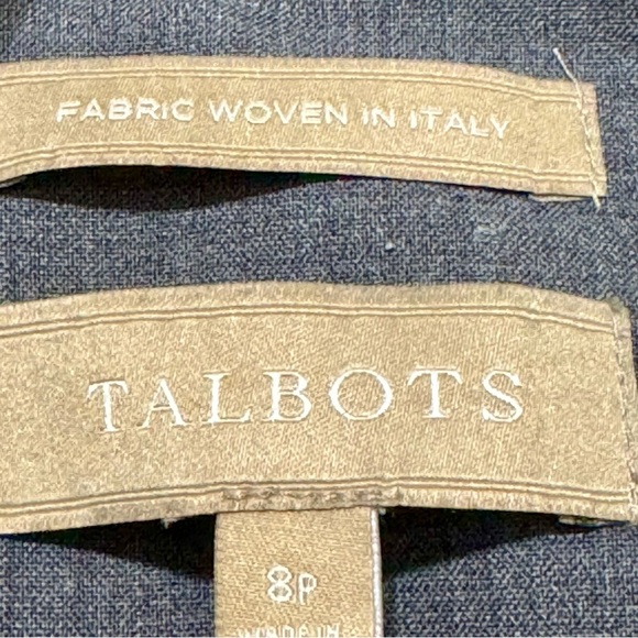 Talbots Italian Wool Button Front Career Business Casual Gray Blazer Jacket - Picture 9 of 11